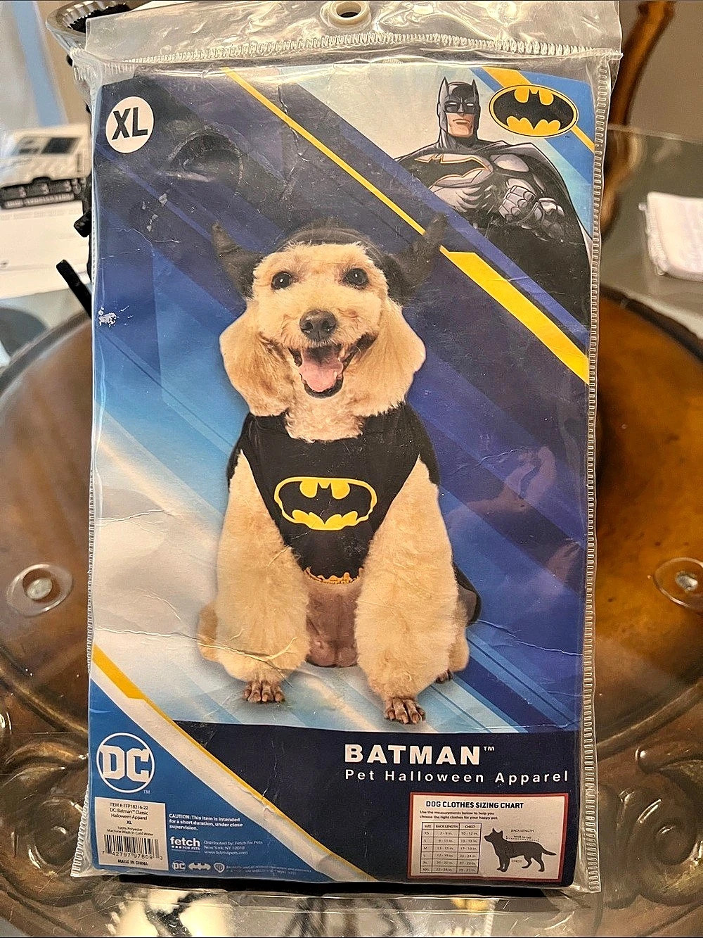 DC Comics Batman Classic Halloween Apparel Dog Costume XL NWT
